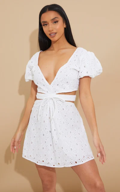 Rochie Broderie PrettyLittleThing | M/EU38