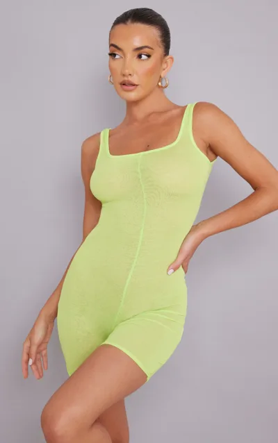 Salopetă Mesh Lime PrettyLittleThing | M/EU38
