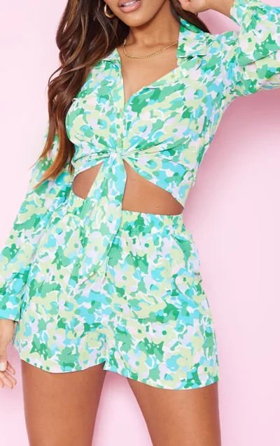 Cămașă Florală PrettyLittleThing | S