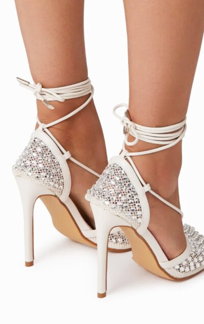 Pantofi Diamond Lace Up Beige | 38