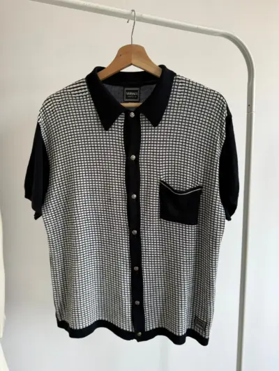 Camasa Vintage Alb Negru Versace | Marimea L