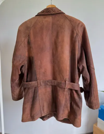 Jacheta din piele naturala unisex cu detalii Western | marimea M-L
