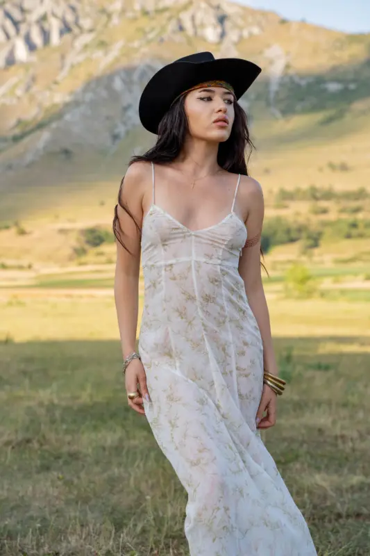 rochie boho transparenta vintage